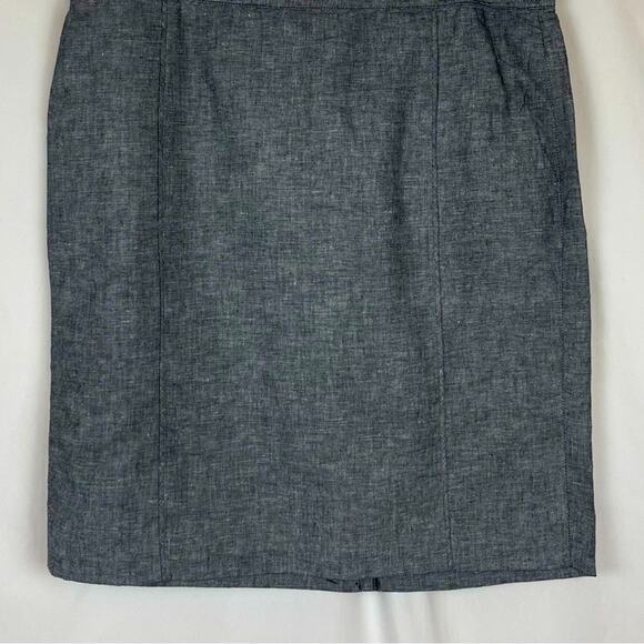 Banana Republic Black White Linen Blend Academia Office Skirt NWT Size 14 - Picture 3 of 13